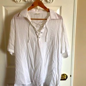 Casual white cotton shirt